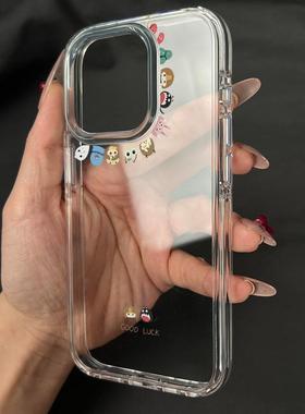 围圈小怪兽适用苹果17promax透明手机壳iPhoneAIR/16/15/14pro可爱卡通14/13/12/11防摔13pro全包软套AIR女款