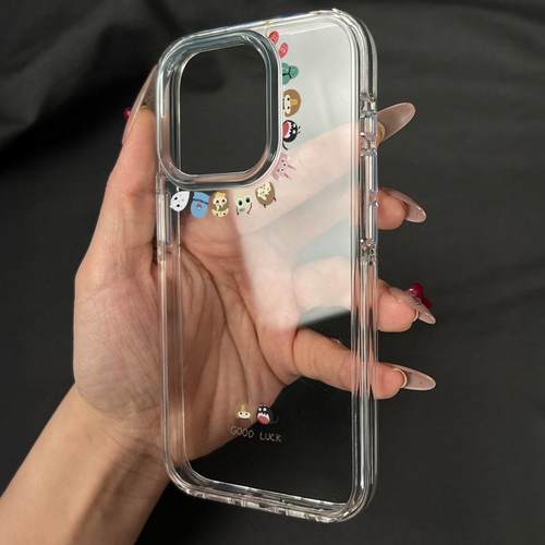 围圈小怪兽适用苹果17promax透明手机壳iPhoneAIR/16/15/14pro可爱卡通14/13/12/11防摔13pro全包软套AIR女款