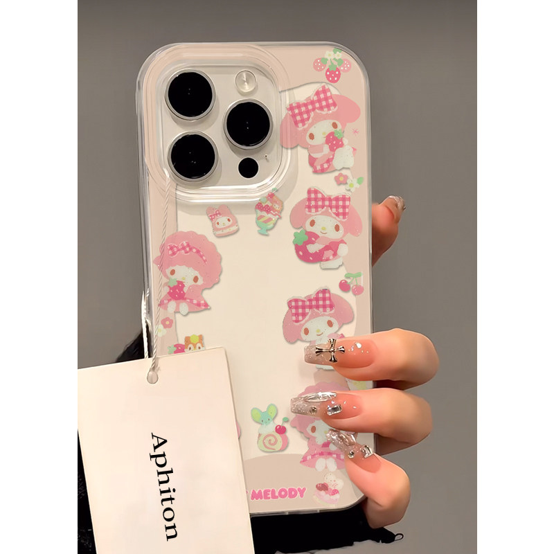 粉相框美乐蒂适用苹果17promax大孔手机壳iPhone17pro双层16/15/14/13pro少女心vivo华为P70小米15oppo女款套