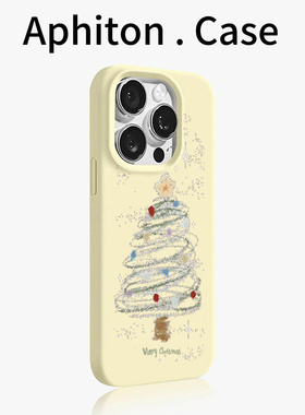 彩绘波点圣诞树适用苹果17promax大孔手机壳iPhone17/16/15/14/13/12/11磨砂肤感AIR华为P70vivo小米17oppo套