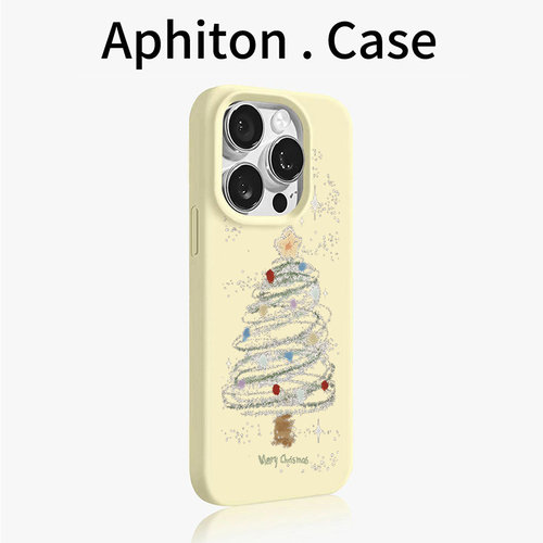 彩绘波点圣诞树适用苹果17promax大孔手机壳iPhone17/16/15/14/13/12/11磨砂肤感AIR华为P70vivo小米17oppo套