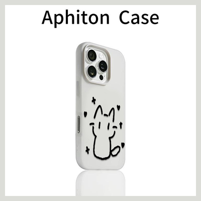 穆祉丞手绘猫适用苹果17/16promax果冻肤感二合一手机壳iPhone15/14/13pro卡通风vivo华为P70小米17oppo男女