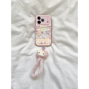 三丽鸥马戏团kt猫挂绳适用苹果17promax手机壳iPhone17/16/15/14pro气垫硅胶防摔14/13/12/11全包软套13pro女
