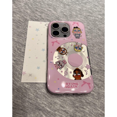 镂空唱片哭娃适用苹果16promax锡纸手机壳iPhone15pro新款16/1514plus小众创意13pro可爱卡通12/11防摔保护套