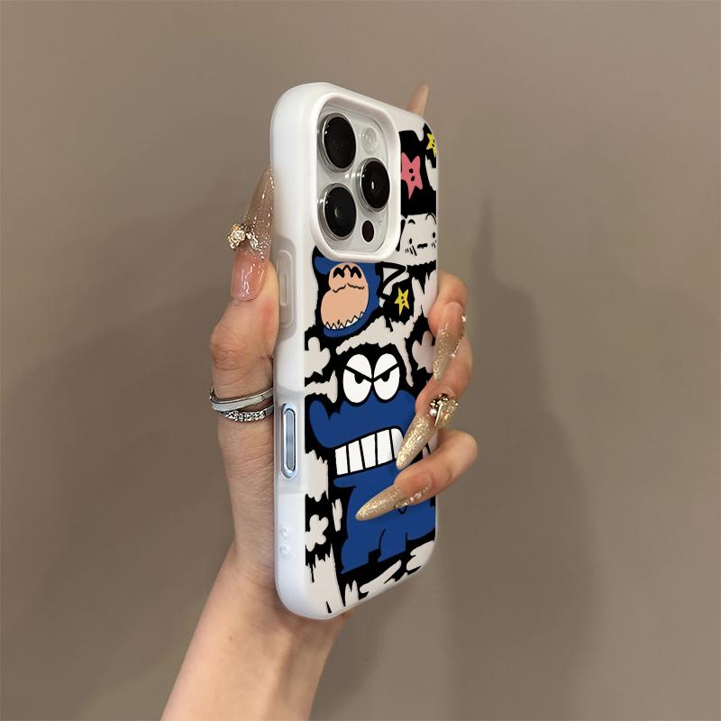 蓝色恐龙小新适用苹果17promax肤感果冻二合一17/16/15/14plus磨砂防摔iPhone17pro/16/15/14/13/12/11手机壳