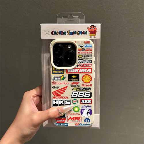 简约汽车标签适用苹果17promax荔枝纹手机壳iPhone16/15pro新款16plus全包13pro磨砂12pro防摔软壳潮AIR软套