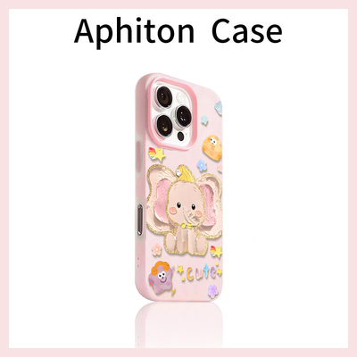 油画可爱小象适用苹果16promax果冻肤感二合一手机壳iPhone14/13pro可爱卡通华为P70vivo小米15PROoppo保护套