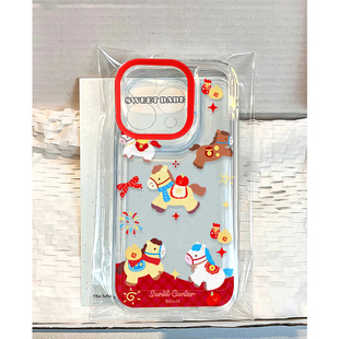 新年福气小马适用苹果17/16promax太空手机壳透明iPhone15/14/13pro全包防摔vivo华为P70小米17oppo卡通新款