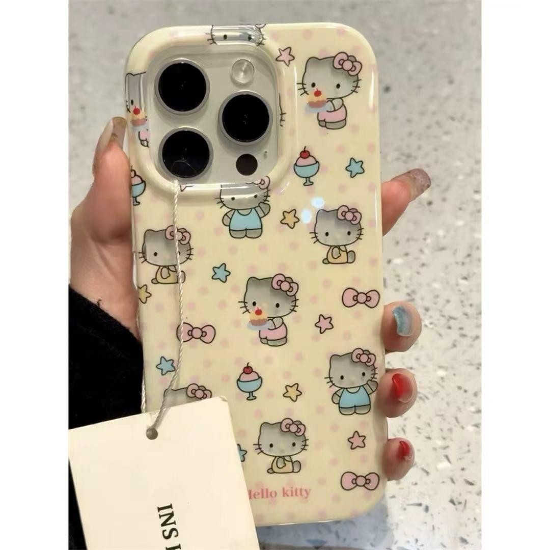 波点星星凯蒂猫适用苹果16promax高透透明手机壳iPhone15/14/13/12/11可爱xs/xr华为P70vivo小米15oppo保护套