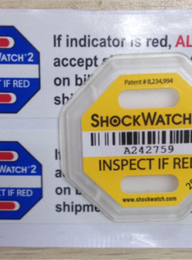 shockwatch2代防碰撞运输标签防震动监控标签防碰撞指示标贴包邮