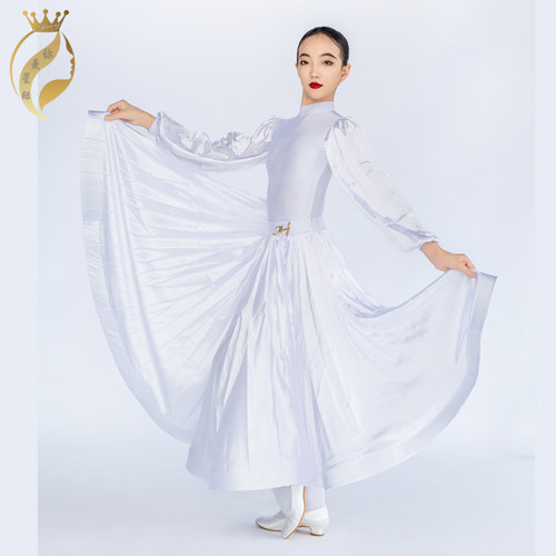 星际舞服摩登长裙真丝缎