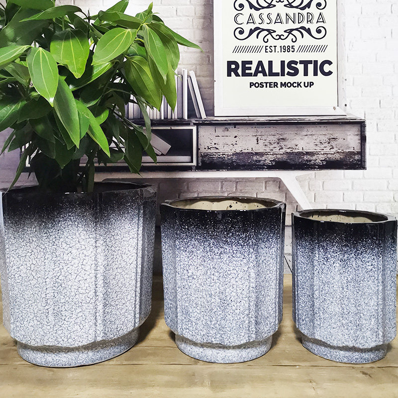 陶瓷大理石冰裂纹大号花盆观赏玫瑰花绿萝发财树桌面客厅摆件包邮