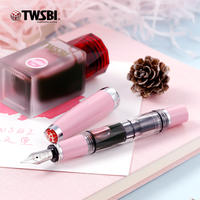 Official flagship store twsbi Sanwen Tang Spring New Product Cherry Blossom Pink Pen Ink Gift Box Set Diamond 580mini Limited Edition Girl Pink piston Ink Short steel portable notebook Gift Pink thumbnail 4