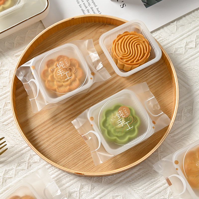 新款加厚纯手工月饼包装袋半透明磨砂冰皮烘焙蛋黄酥机封袋