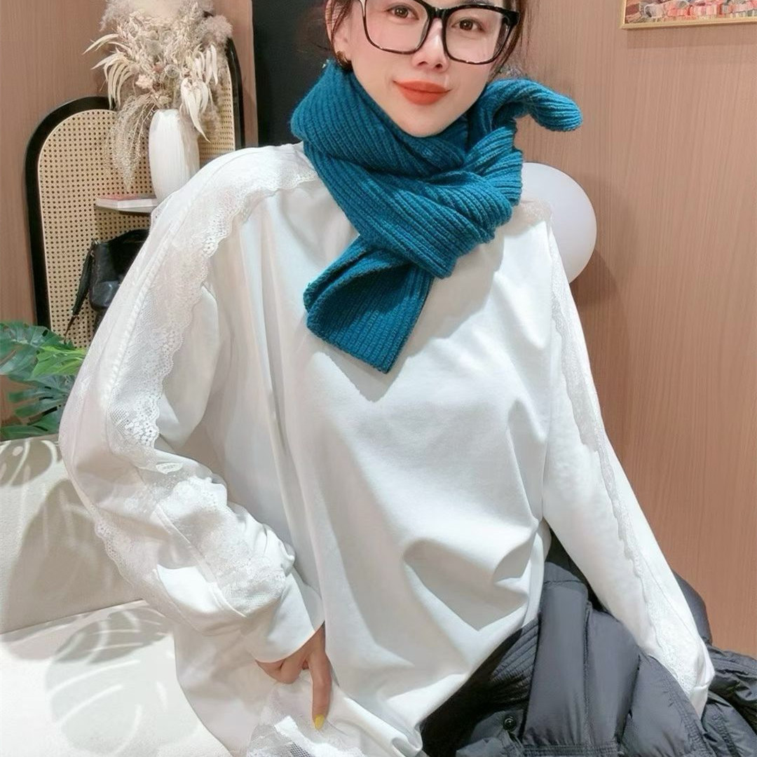 高版本十三行欧货蕾丝边长袖T恤