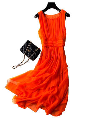 气质修身真丝超仙2026沙滩裙海边