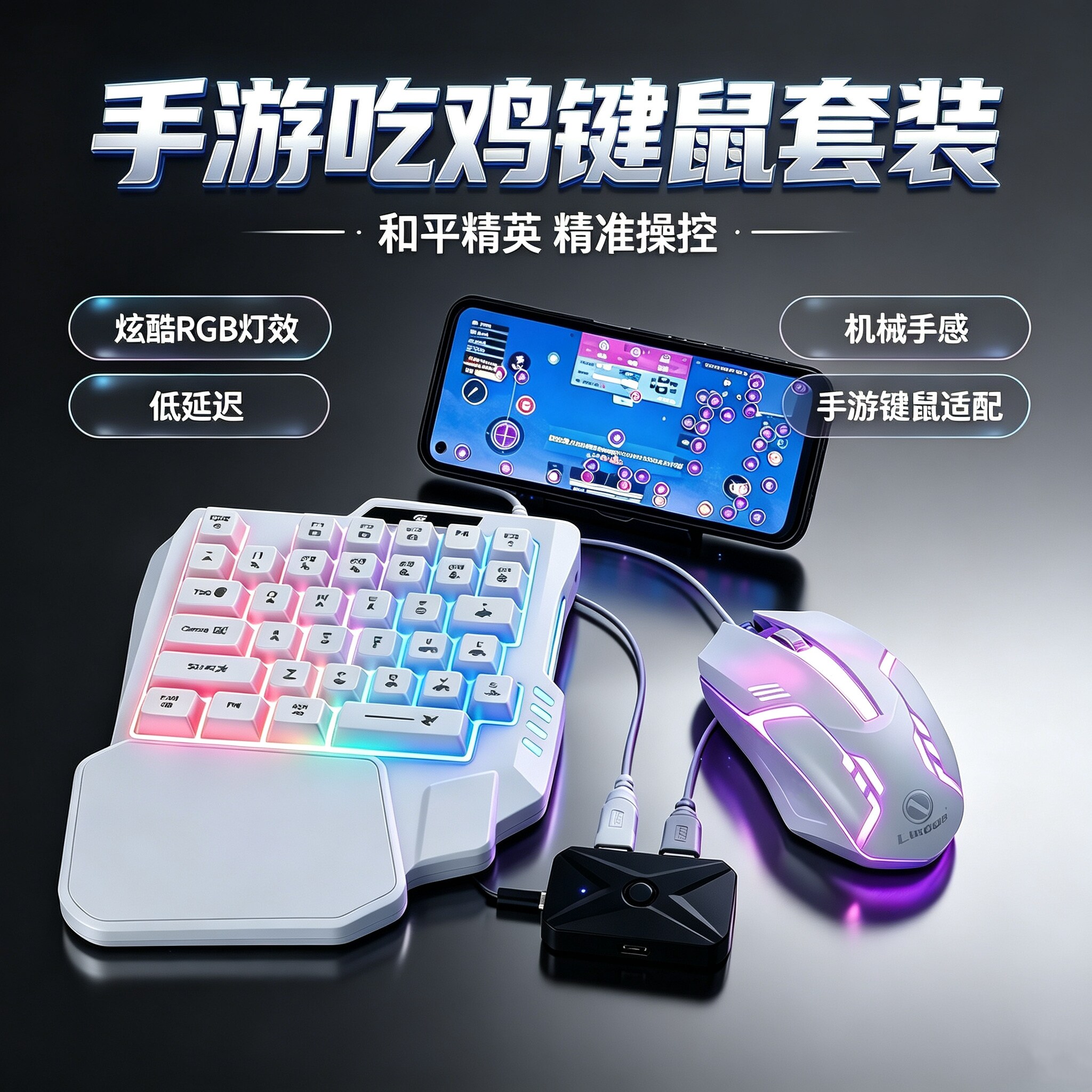 单手王座手游神器手机键盘鼠标暗区和平失控进化外设精英转换器cf