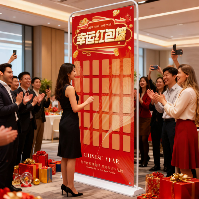 新年红包墙布置惊喜幸运年会团建游戏道具2026马年抽奖盲盒背景墙,节庆用品/礼品,红包/利是封,淘宝优惠券,粉丝福利购,淘宝优惠卷
