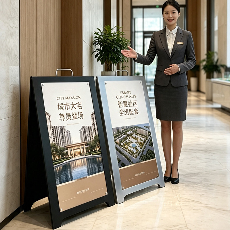海报架落地户外铁艺a字展示架子图片