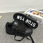 百搭板鞋 ins小众原创设计黑武士面包鞋 男2025街拍港风情侣韩版 潮