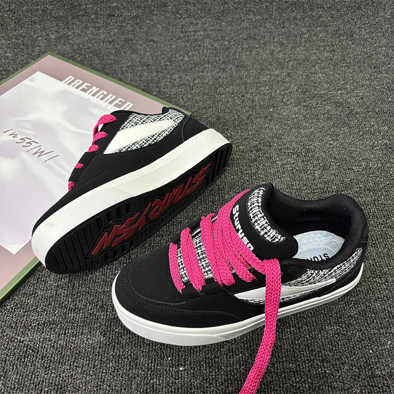 男鞋子潮2026面包帆布鞋百搭黑粉港风板鞋子潮美式高街运动鞋女鞋