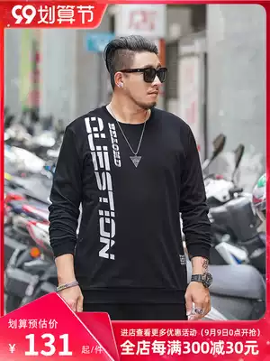GxxH large size men's fashion brand autumn clothes New fattened clothes loose top trend printing long sleeve T-shirt