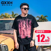 宽松半袖 GxxH大码 圆领高级感嘻哈上衣 短袖 T恤男士 男装 2025夏新款