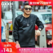 GxxH thủy triều thương hiệu size lớn mùa thu cộng với phân bón XL áo khoác nam thêu lỏng cổ tròn áo thun dài tay áo len nam - Cực lớn