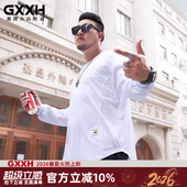 男装 简约肥佬胖子长袖 T恤 衣服个性 体恤秋 加肥加大码 GxxH潮牌大码