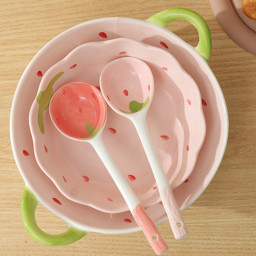 萌格调汤勺草莓勺子大号