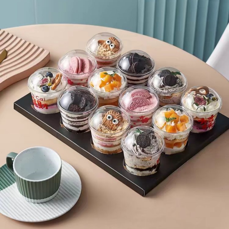 一次性双皮奶圣代蛋糕塑料木糠杯