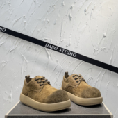 低帮系带休闲鞋 男鞋 真皮大头德比鞋 潮做旧厚底增高鞋 2025新款 秋季