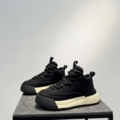 百搭潮厚底增高鞋 加绒保暖高帮鞋 2024新款 系带休闲板鞋 棉鞋 男冬季