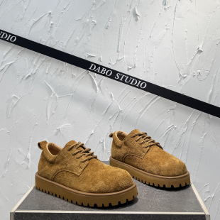 男士工装鞋2025秋季新款低帮马丁靴复古厚底增高鞋系带轻便休闲鞋