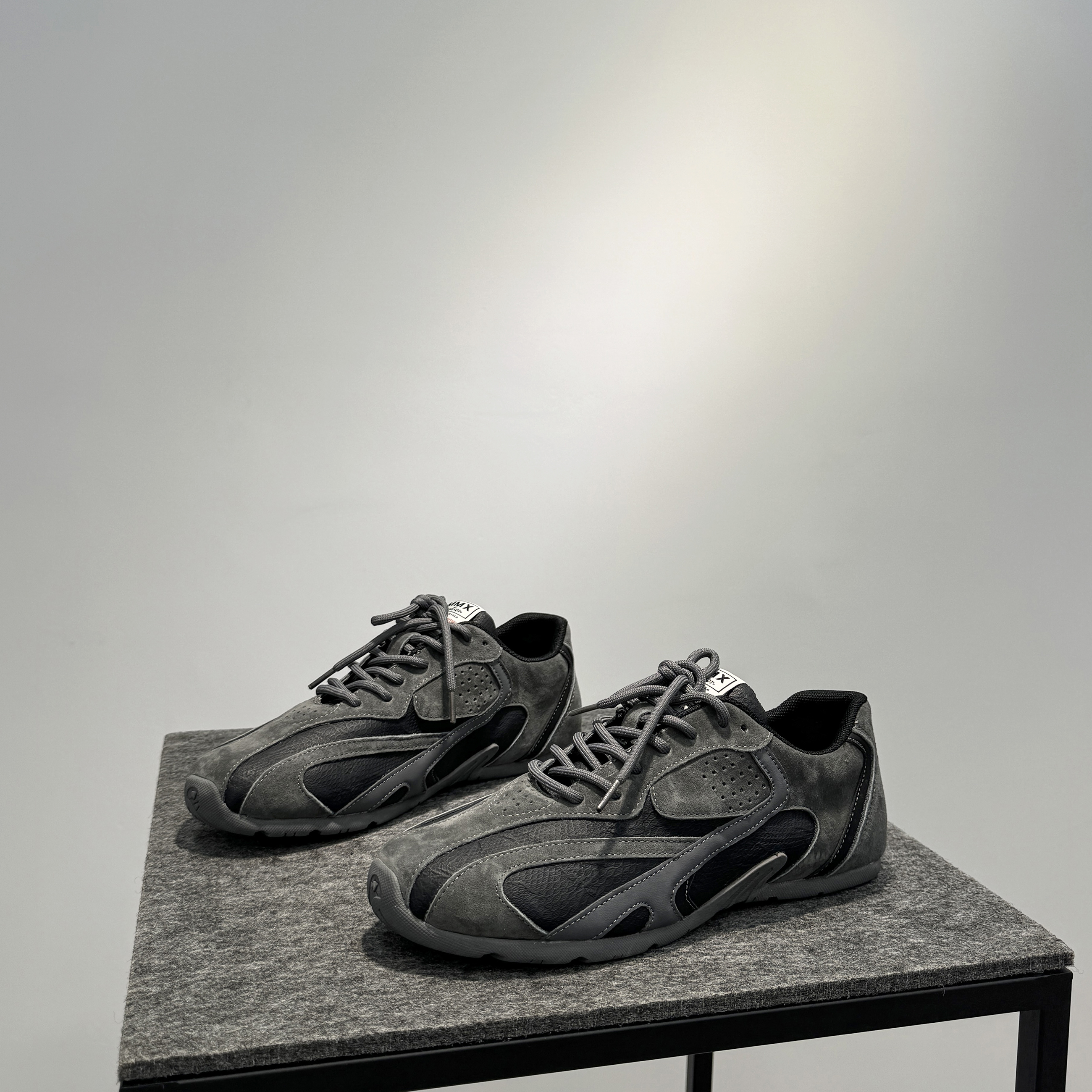 真皮软底阿甘鞋拼色系带休闲男鞋