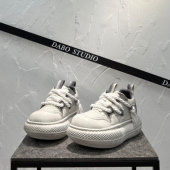 面包鞋 新款 低帮系带厚底增高鞋 潮流百搭休闲鞋 男女同款 做旧老爹鞋