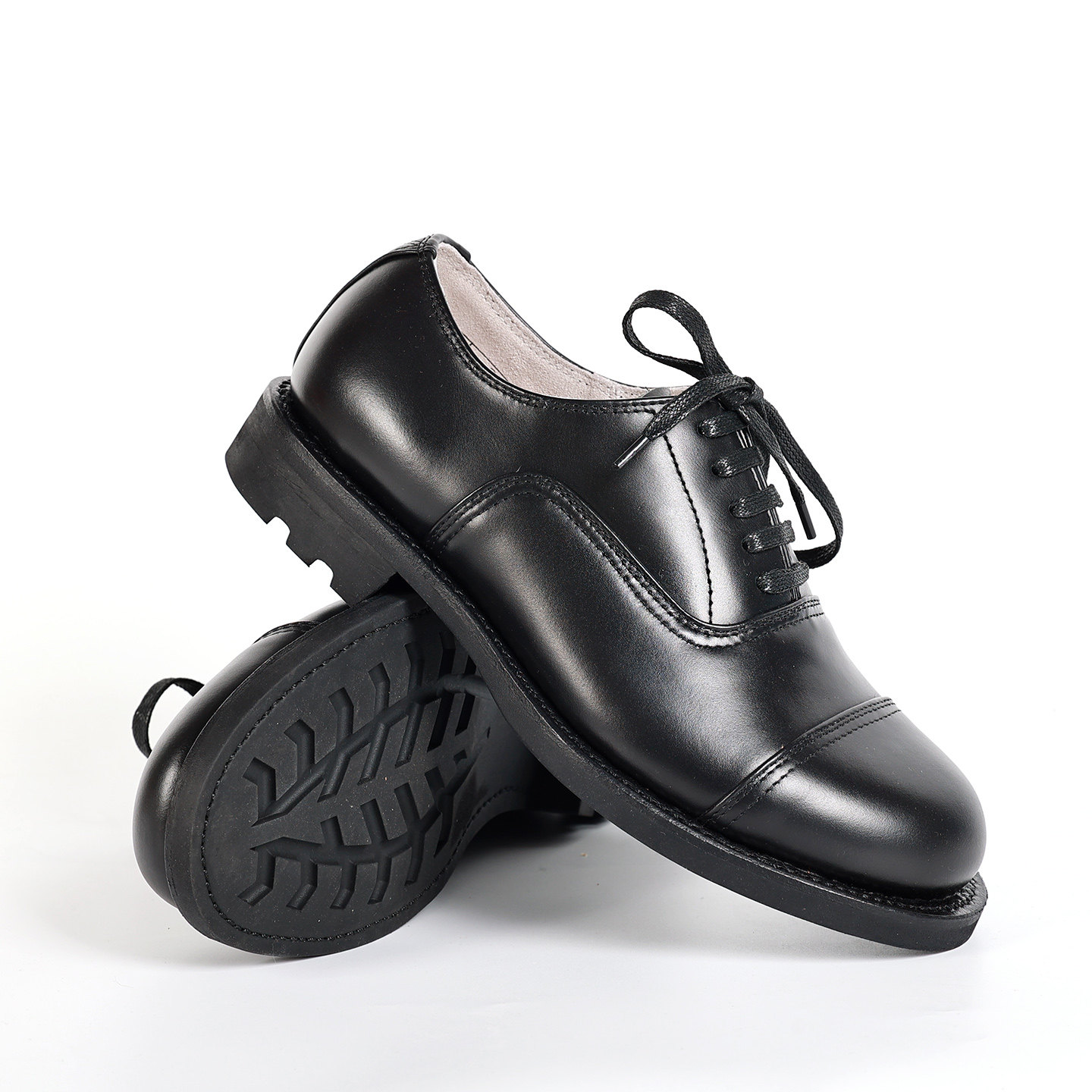 老式牛皮3516圆头大码65商务皮鞋黑色手工系带男鞋休闲真皮三接头