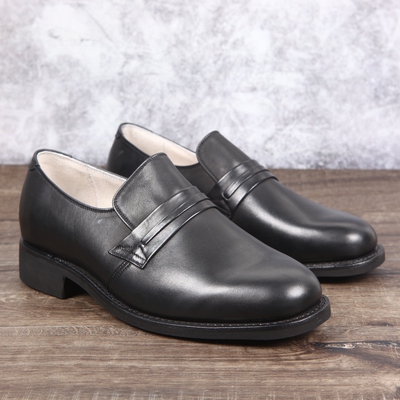 87式皮鞋真皮一脚蹬低帮中年休闲皮鞋牛皮趟底防臭吸汗耐磨轮胎底