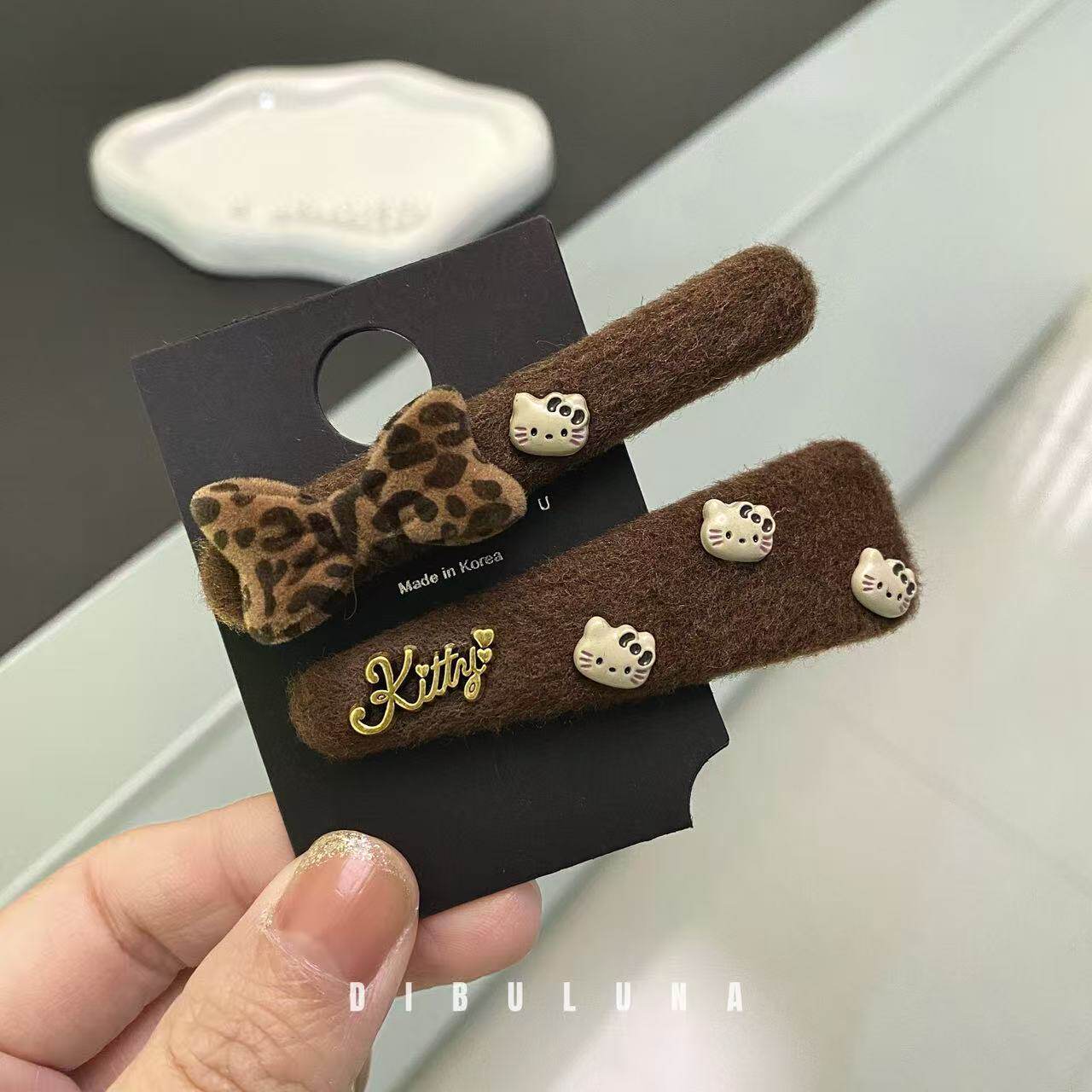 一对装~设计感秋冬可爱卡通猫咪发夹女侧边刘海夹子前额碎发BB夹