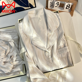 夏季 猫人冰丝睡衣女带胸垫春秋款 2025新款 高级感家居服送闺蜜礼盒