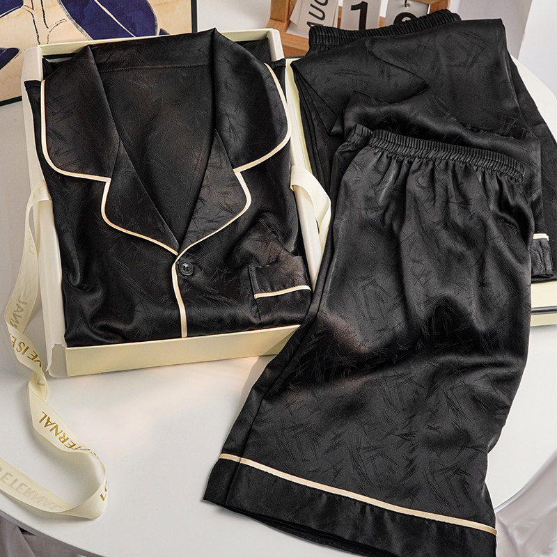 猫人冰丝男士睡衣夏季2026新款高级感短袖家居服送男友爸爸礼盒装