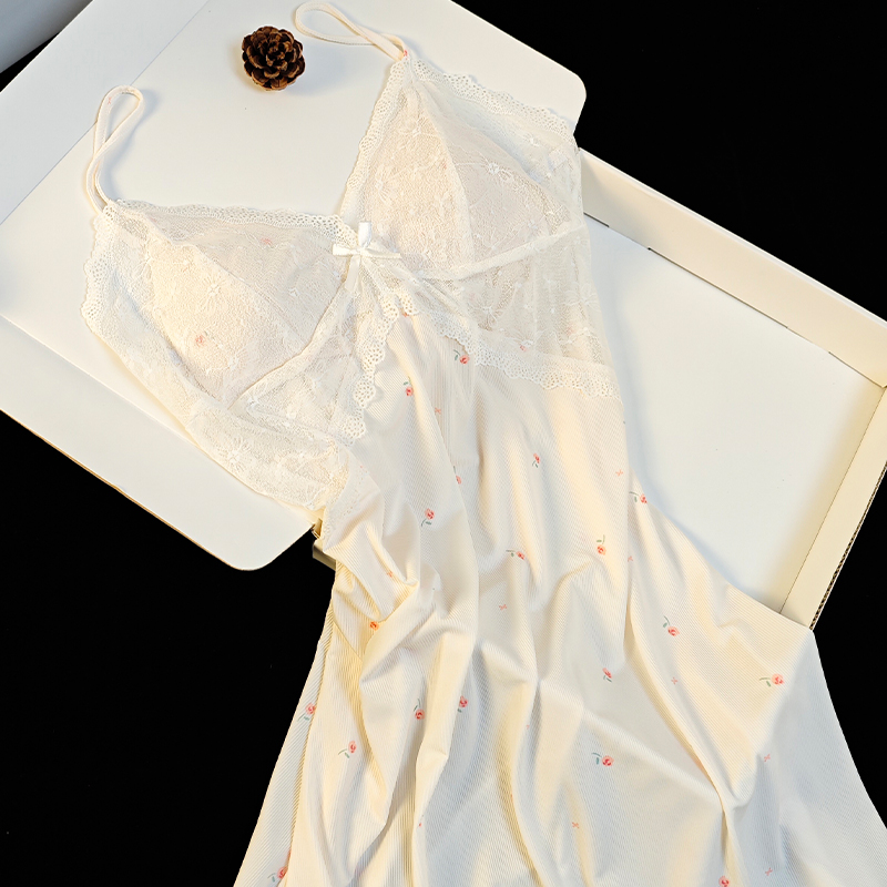 猫人性感吊带睡裙女带胸垫睡衣夏季薄款纯欲风家居服送闺蜜礼盒装