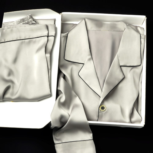 猫人冰丝男士睡衣春秋款夏季薄款高级感宽松大码送男友爸爸礼盒装