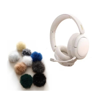 适用 漫步者K750W头戴耳机麦克风毛毛套游戏儿童背诵话筒毛毛咪罩