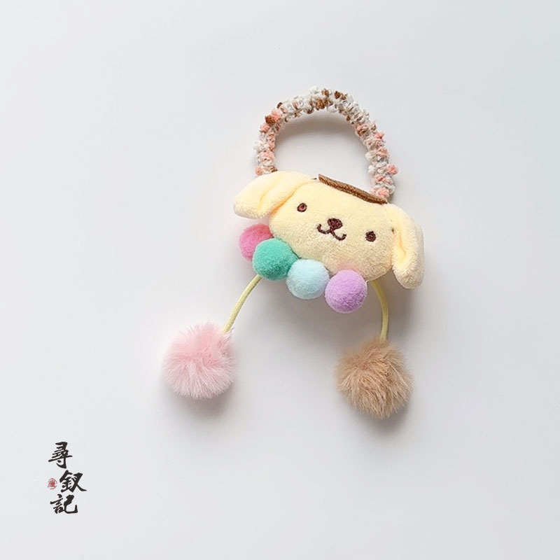 可爱毛绒库洛米发圈儿童卡通玉桂狗头绳秋冬甜美扎丸子头发绳皮筋