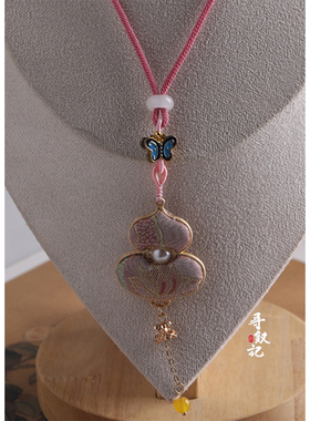 新款原创手工非遗制作国风马面裙宋锦璎珞古风汉服项链百搭复古感