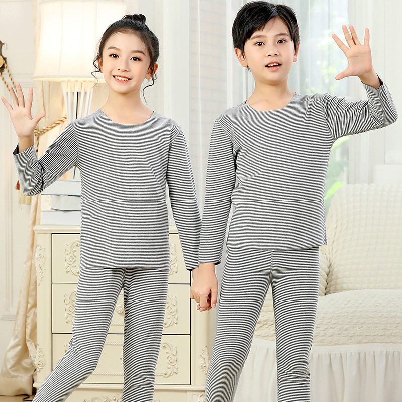 CAMKIDS儿童秋冬保暖内衣套装男女童德厚款绒中大童睡衣秋衣秋裤