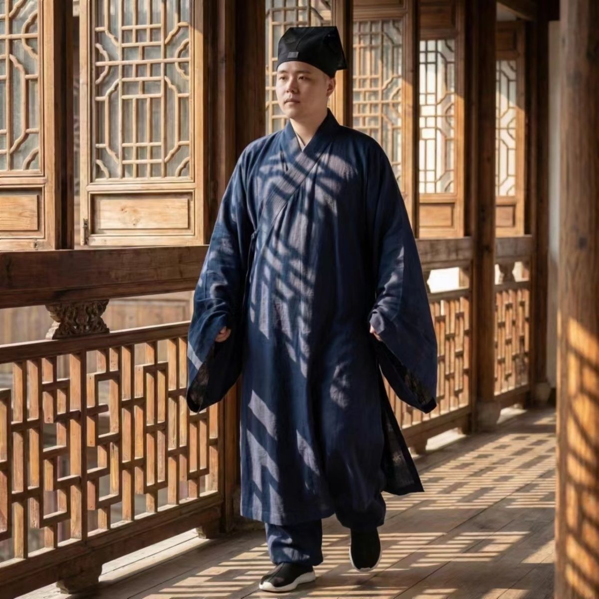 夏季长袍道装道衣斜领道人三清领春夏道士服装经衣法衣道家用品