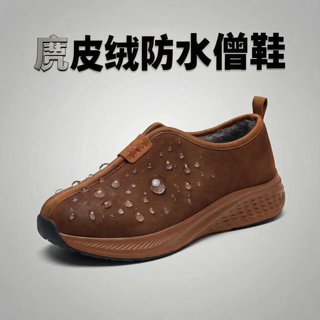 冬季加绒麂皮绒僧人鞋防水防滑保暖和尚鞋出家人僧侣男女僧鞋新品
