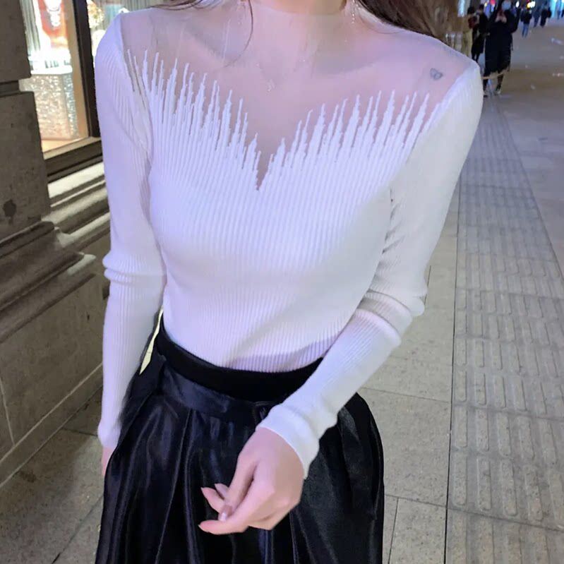 2025秋冬季新款法式温柔风别致针织衫上衣女高级感显瘦内搭打底衫